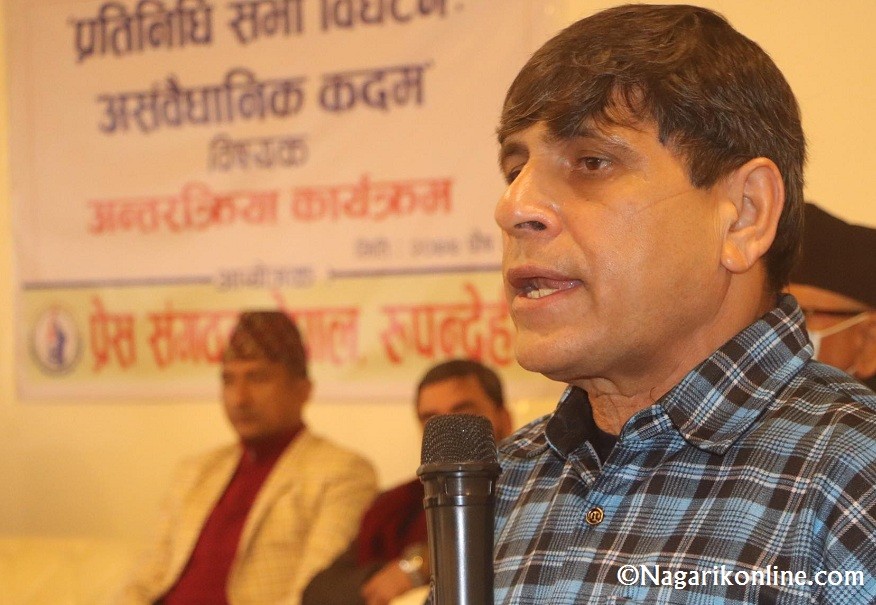 प्रतिनिधिसभा पुनःस्थापना नभए देश अस्थिरता र अराजकताको दुश्चक्रमा फस्छ : घनश्याम भुसाल