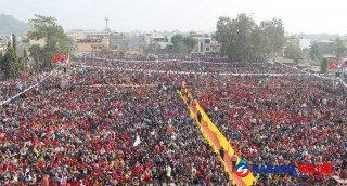 सत्तारुढ  नेकपाले देखायाे बुटवलमा बृहद शक्ति,जनसभामा साेचेँभन्दा बढी जनता !