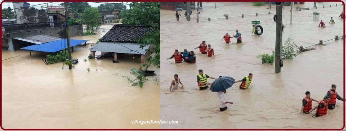 अविरल वर्षासँगैको बाढी-पहिरोले  १८ जनाको मृत्यु,कैलालीमा ३०० घर प्रभावित