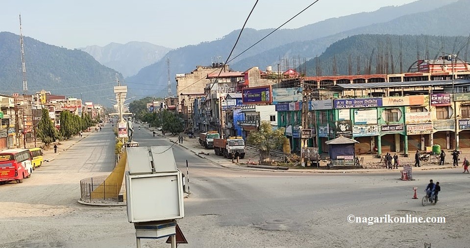एमसीसी बिरूद्धको नेपाल बन्दको प्रभाव बिहानैदेखि,राजमार्गहरु सुनसान