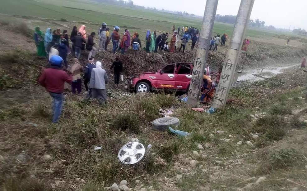 रौतहटमा जन्ती बोकेको जीप दुर्घटना,पाँच जनाको मृत्यु