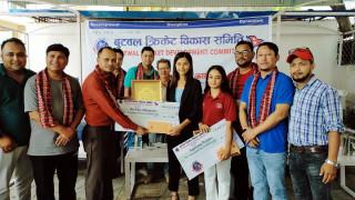यु–१९ राष्ट्रिय टिमका क्याप्टेन कृतिका र आश्मालाई  बुटवलमा सम्मान