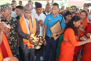 मुक्तिनाथधाममा श्रावण शिवमहाेत्सव तथा चतुर्वेद यज्ञशाला,मुख्यमन्त्री केसीद्वारा उद्घाटन (फाेटाेफिचर)
