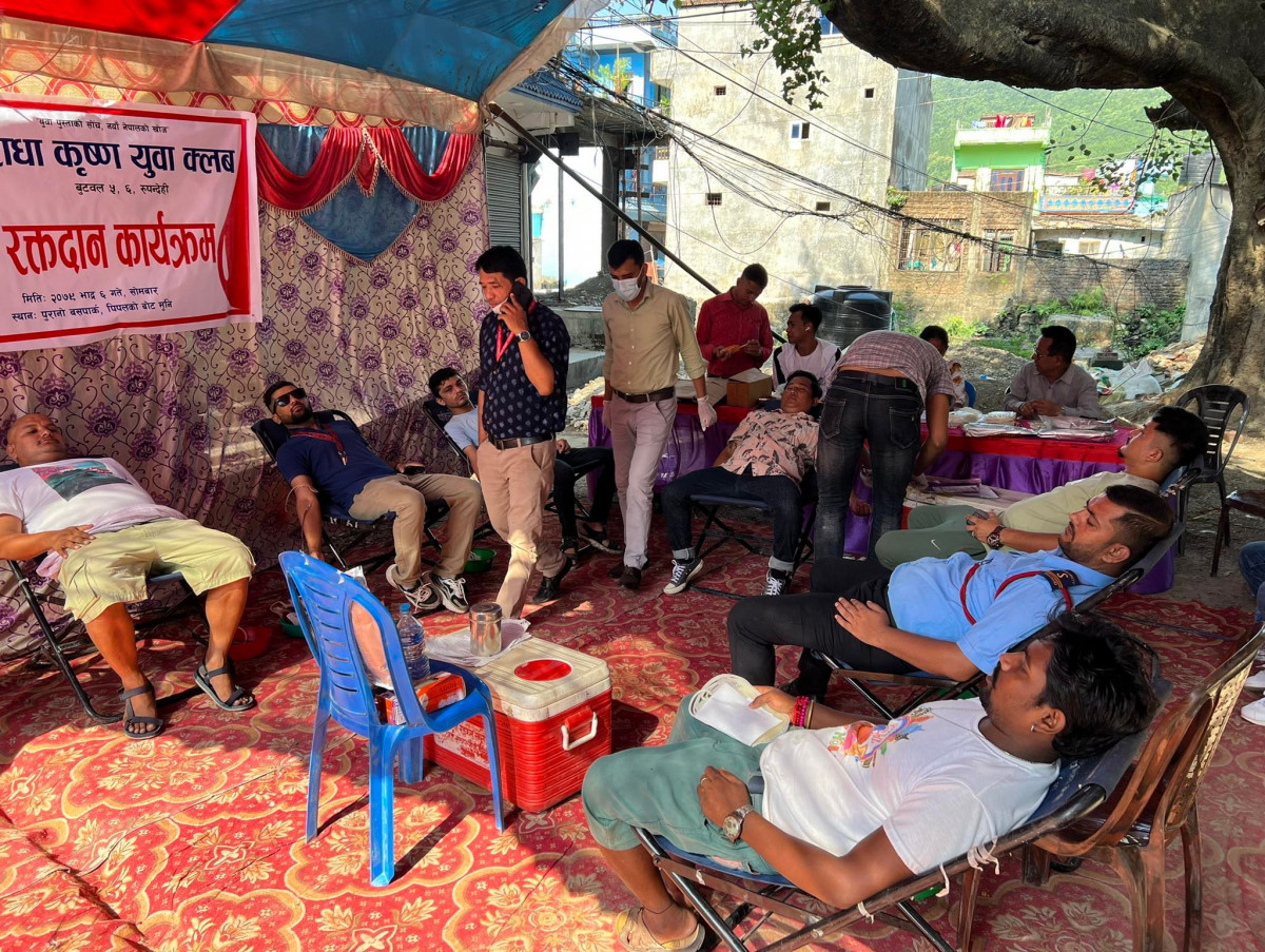 राधाकृष्ण युवा क्लवको १२ औँ रक्तदान, ७५ युनिट रगत संकलन