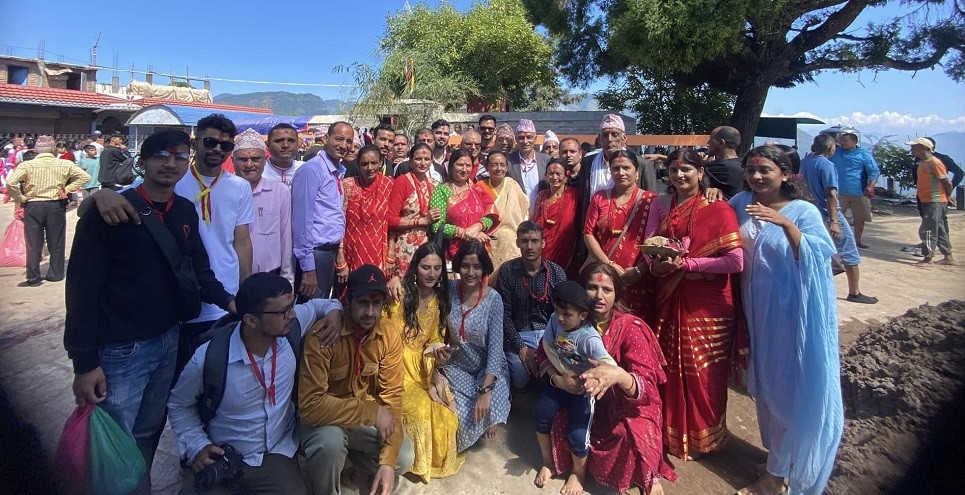 मेयर बनेपछि पहिलाेपटक जन्मस्थान पुगेका बुटवलका मेयर खेलराजलाई  स्याङ्जामा स्वागत तथा  सम्मान
