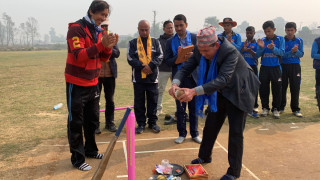शक्ति गौचनको अगुवाईमा देवदहमा टफ बिकेट पिच निमार्ण,नगर प्रमुख खरेलद्वारा शुभारम्भ