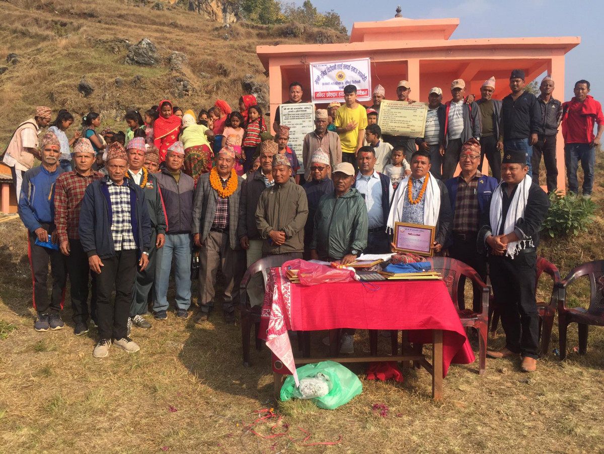 गुल्मी सत्यवती बम्घाकोट मन्दिरमा प्रवेशद्वार,मौलो तथा बाटो बनाएर हस्तान्तरण