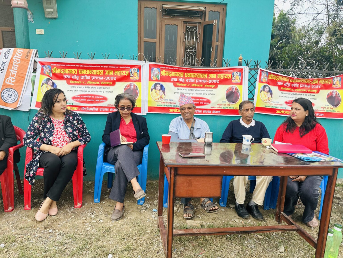 तिलोत्तमामा सिर्जनशील संस्था नेपालले श्रीमद्भागवत धनधान्याञ्चल ज्ञान महायज्ञ गर्दै