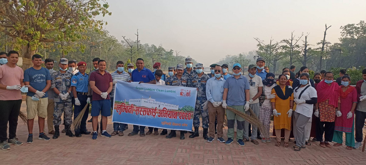 २५६७ औं बुद्धजयन्ती : ‘लुम्बिनी सरसफाई अभियान’ शुरु