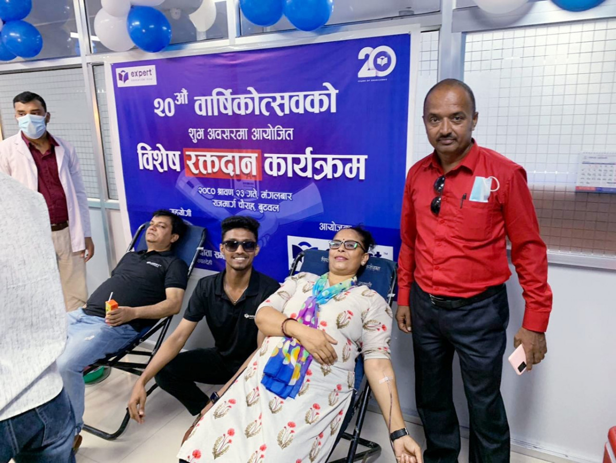एक्सपोर्टद्वारा बुटवलमा रक्तदान,३५ युनिट रगत संकलन