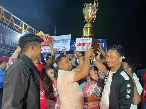 कपिलवस्तु ११ लाई सुनगाभा सैनामैना गोल्डकपको उपाधी