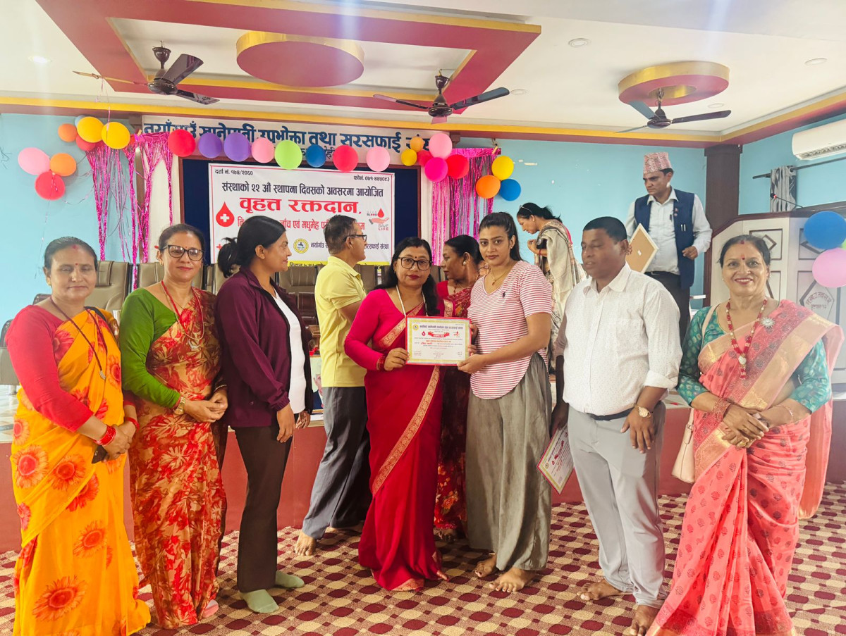 नयाँगाउँ खानेपानीको २२ औँ स्थापना दिवस : रक्तदान,मधुमेह जाँच तथा आखाँ शिविर सम्पन्न