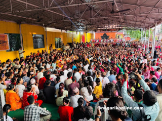 सरस्वती पञ्चायतन मन्दिरमा रूद्रगणले घन्कायो भजन,थामिनसक्नु घुइँचो  !